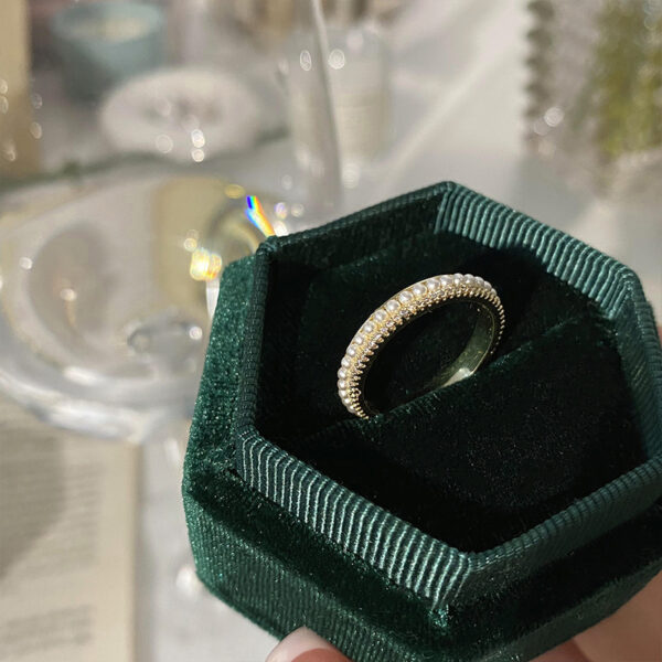 Light Luxury Pearl Open-end Zircon Ring Female Special-interest Design - Image 4