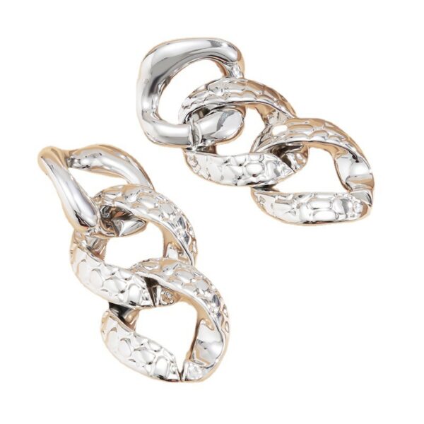 Geometric Chain Earrings For Women - Image 2