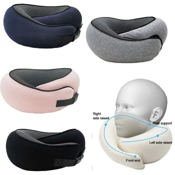 Soft Memory Foam Travel Neck Pillow U Shape Adjustable Support Comfortably Sleeping On Plane Car Office Noon Break - Image 6