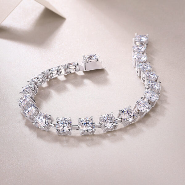 About Time Luxury Fashion Mossan Diamond S925 Silver Bracelet Comparable To Natural Diamonds - Image 4