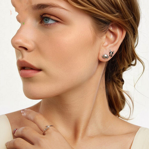 S925 Sterling Silver Cross-border Fashion Exquisite Cute Puppy Earrings - Image 4