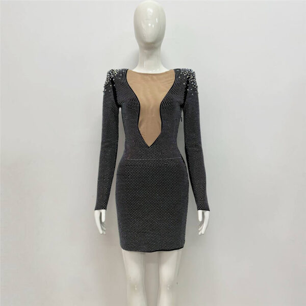 Sexy Rhinestone Bandage One-piece Dress Cross Border Foreign Trade Sexy Tight - Image 6