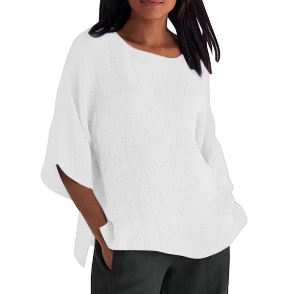 Women's 2025 Fashion Tops Three-quarters Length Sleeve Business Casual Blouses Summer Tees Shirts - Image 5