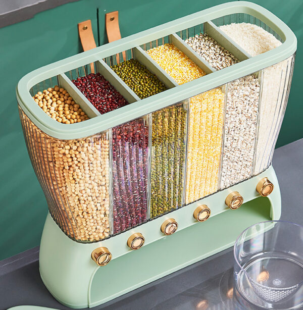 Kitchen Grains Separate Storage Box Compartment - Image 2
