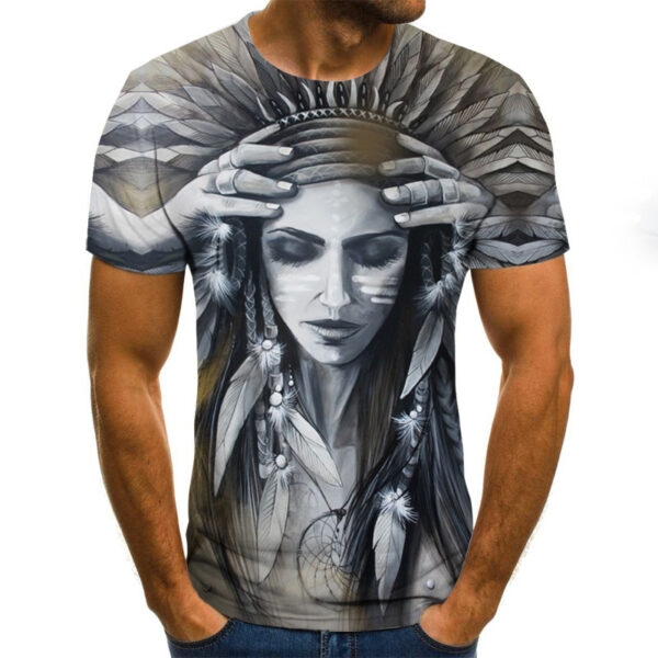 Printed 3DT Shirts Horror Skull Print Short Sleeve T-Shirts For Men And Women - Image 2