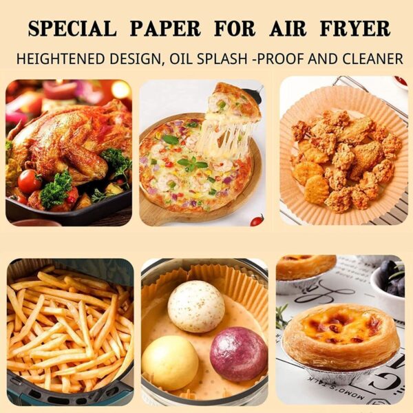 Air Fryer Disposable Paper Liner Non-stick Disposable Liners, 200PCS Air Fryer Disposable Paper Liners, 6.3In Round Air Fryer Parchment Paper - Image 4