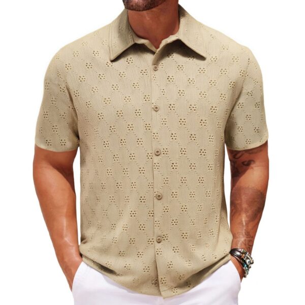 Hollow Jacquard Summer Casual Short Sleeve - Image 3