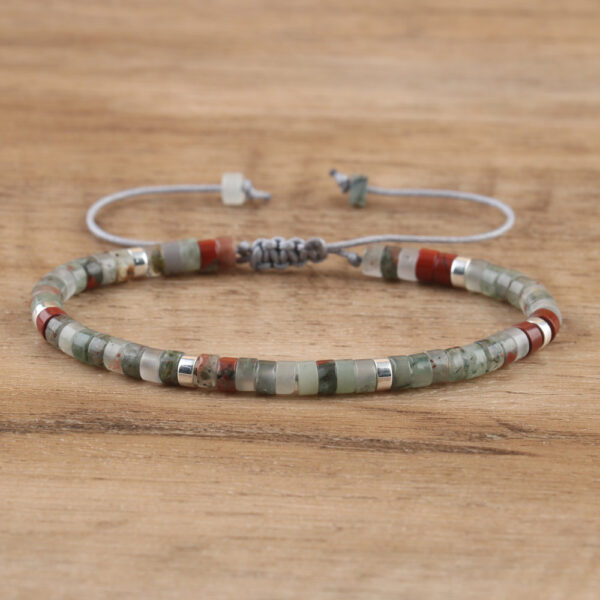 Spacer Beads Beaded Weave Bracelet Women's Natural Stone Adjustable Bracelet - Image 3