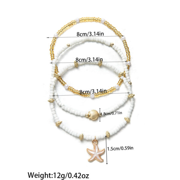 Woven Adjustable Women's Anklet 3-piece Set - Image 5