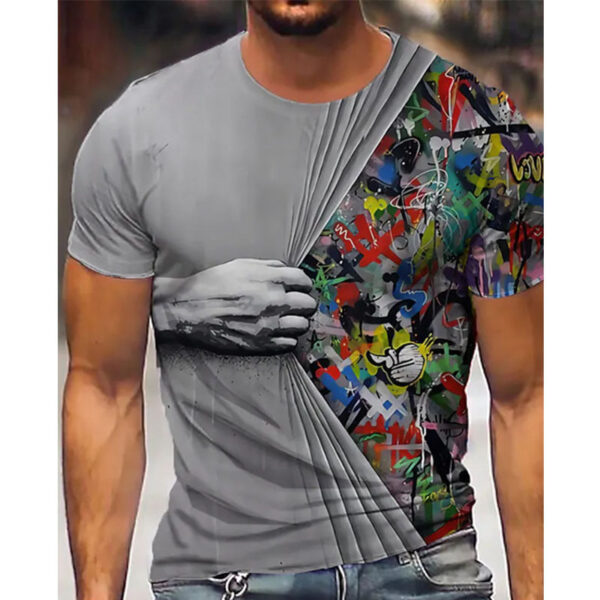 Men's 3D Printed Oversized Short Sleeve T-Shirt - Image 4