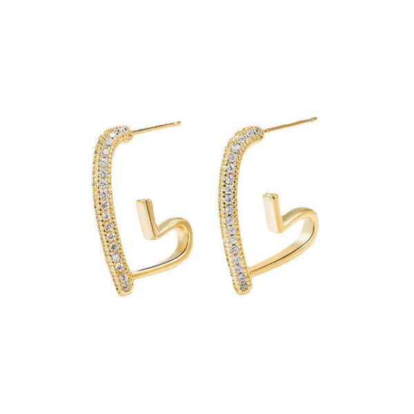 New Trendy Love Heart Earrings Female Light Luxury Minority - Image 4