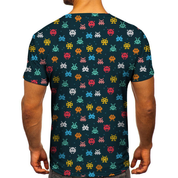 Camouflage Retro Patchwork 3d Digital Print T-shirt - Image 4