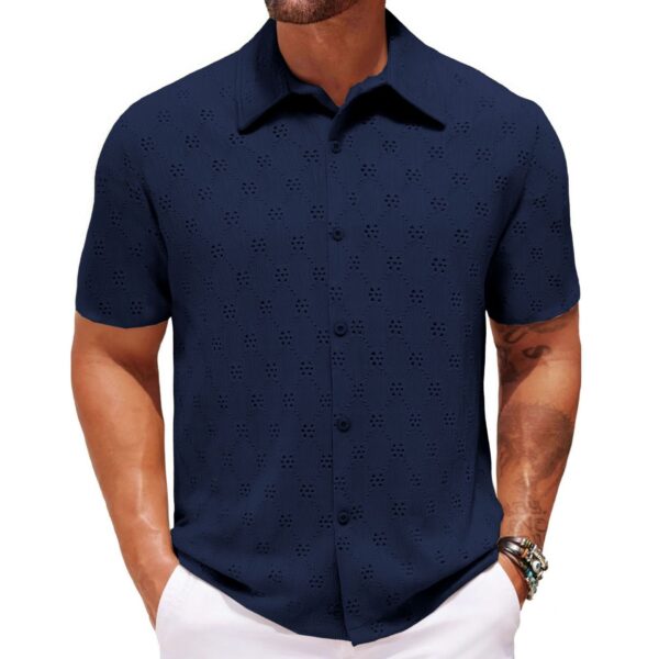 Hollow Jacquard Summer Casual Short Sleeve - Image 7
