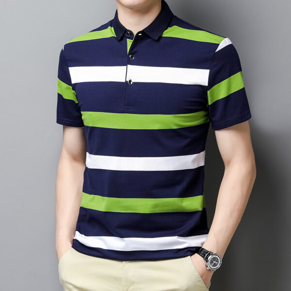 New Men's Clothing Short-sleeved Summer Top T-shirt Solid Color Casual Polo Collar Polo Shirt Casual Half-length Sleeve Versatile Clothes - Image 4