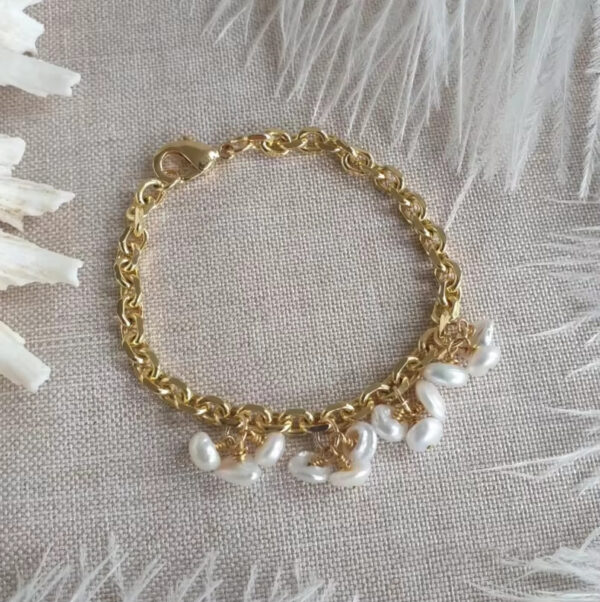 Baroque Freshwater Pearl Bracelet Light Luxury Stainless Steel - Image 5
