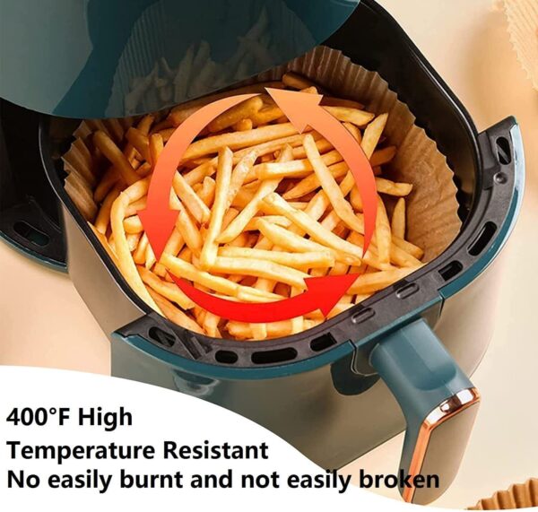 Air Fryer Disposable Paper Liner Non-stick Disposable Liners, 200PCS Air Fryer Disposable Paper Liners, 6.3In Round Air Fryer Parchment Paper - Image 6