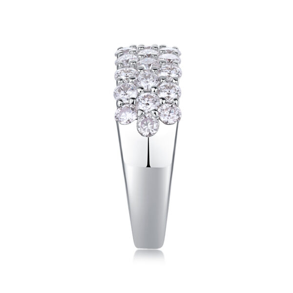Multi-row Diamond Ring Luxury Fashion Set Moissanite Silver Ring - Image 6