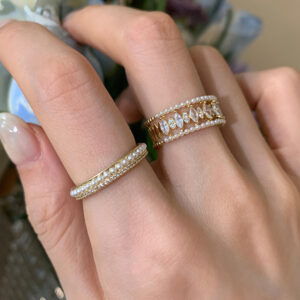 Light Luxury Pearl Open-end Zircon Ring Female Special-interest Design
