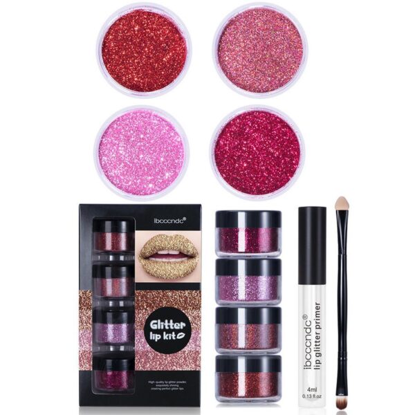 Glitter Lip Gloss Lipstick Shiny DIY Lip Gloss Diamond Waterproof Long Lasting Lipgloss Kit With Lip Primer Lip Tint Lips Makeup - Image 3