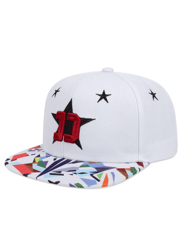 Five-pointed Star Embroidery Outdoor Sun-shade Sun Protection Flat-brimmed Cap - Image 6