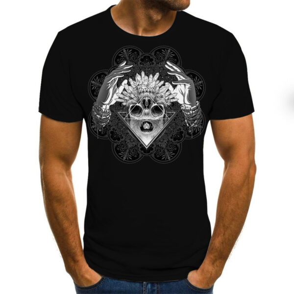 Printed 3DT Shirts Horror Skull Print Short Sleeve T-Shirts For Men And Women - Image 5