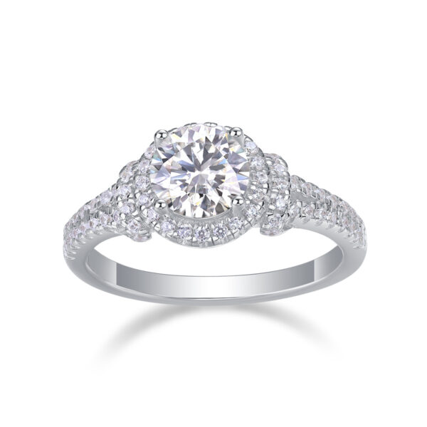 Luxury Fashion Large Diamond Wedding Ring With Moissanite Silver Ring - Image 2