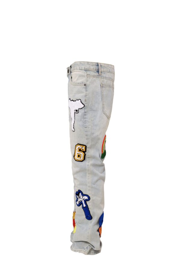 Light Color Irregular Towel Embroidered Slim Straight-leg Denim Trousers - Image 5