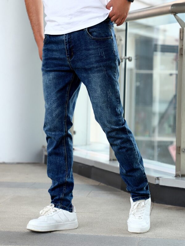 Slim Fit Stretch Men's Youth Blue Casual Pants - Image 3