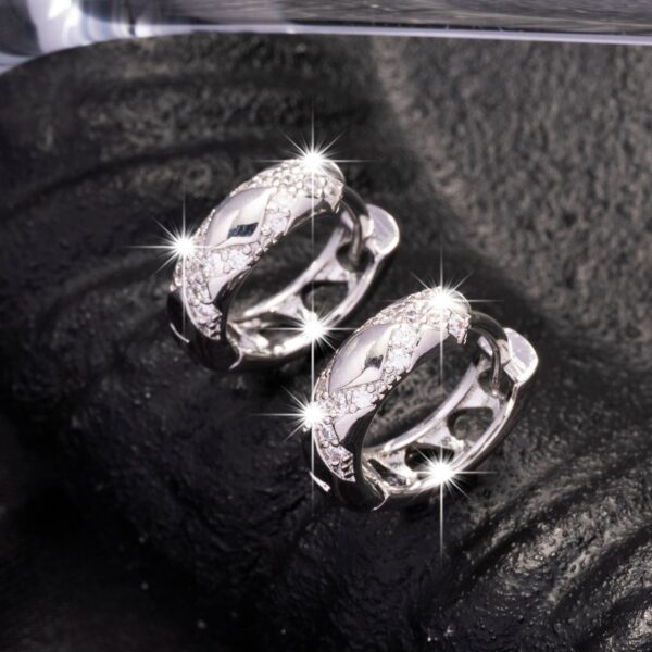 Small Hollow Cross Earrings Retro Style - Image 6