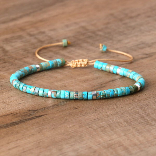 Spacer Beads Beaded Weave Bracelet Women's Natural Stone Adjustable Bracelet - Image 10