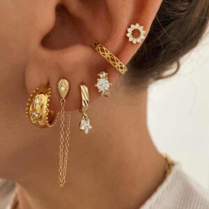 European And American Zircon Ear Clip Eardrops Hours Ear Ring