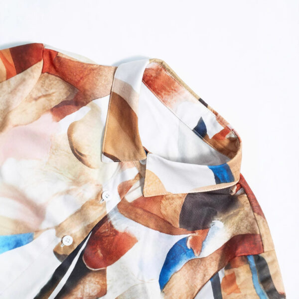 Loose Digital Printing Lantern Long Sleeve Shirt For Women - Image 4