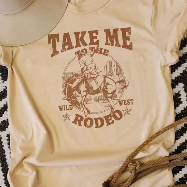 Denim Pattern Women's Retro Country Music T-shirt - Image 3