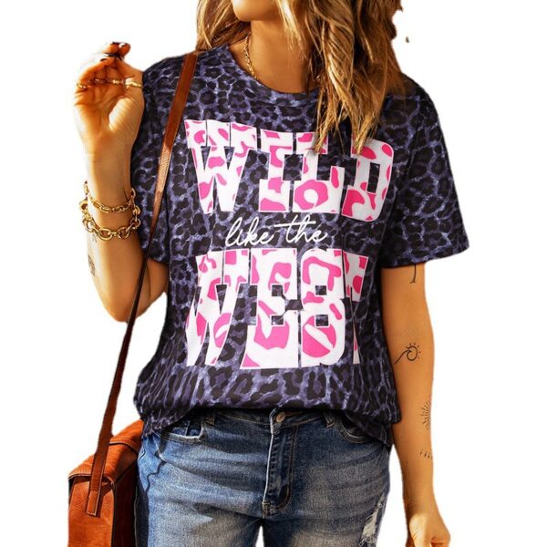 Women's Round Neck Leopard Print Pullover Simple Style - Image 3