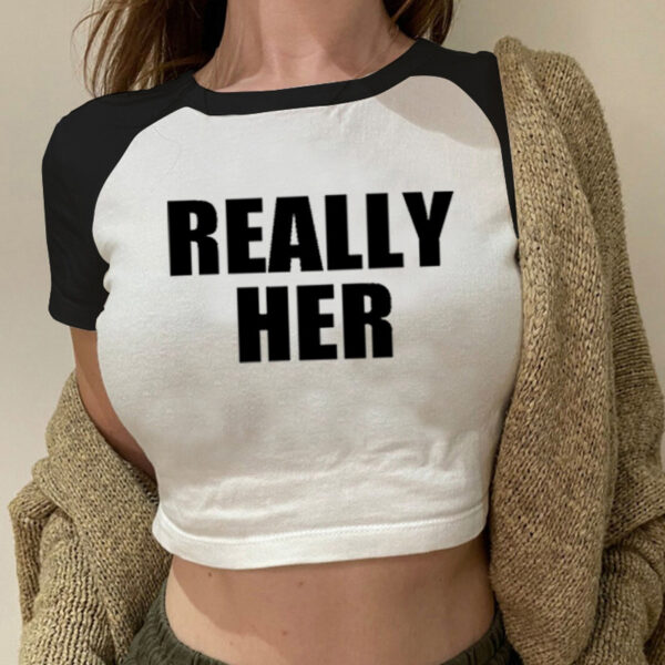 Fashion Letter Pattern Printed Short Top Navel T-shirt - Image 7