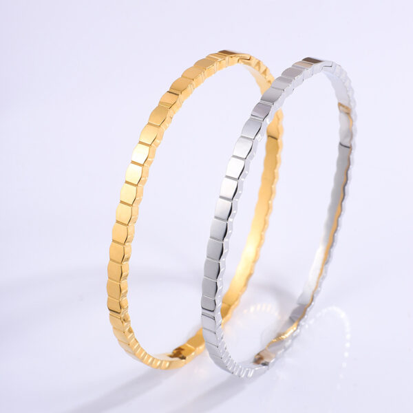 Irregular Honeycomb Fashion Minimalist Titanium Steel Bracelet - Image 6