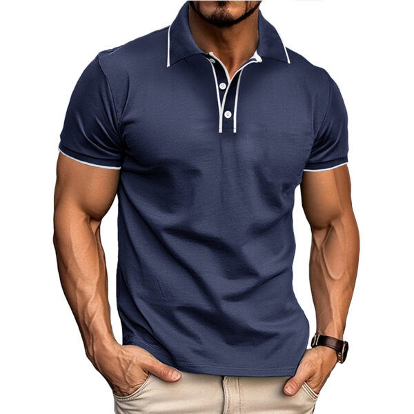 European And American Style Men's Clothing Short Sleeve Lapel Jacquard - Image 7