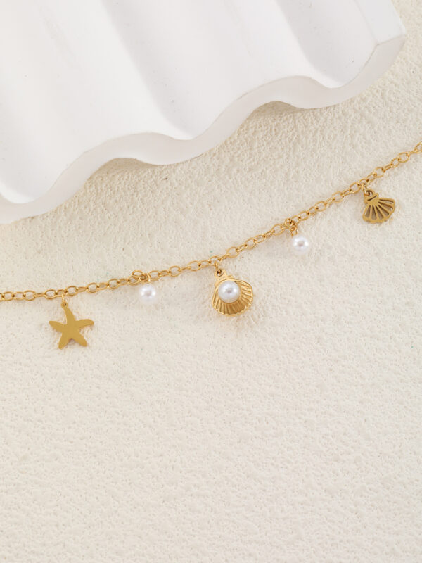 Niche Temperament Round Beads XINGX Shell Anklet - Image 2