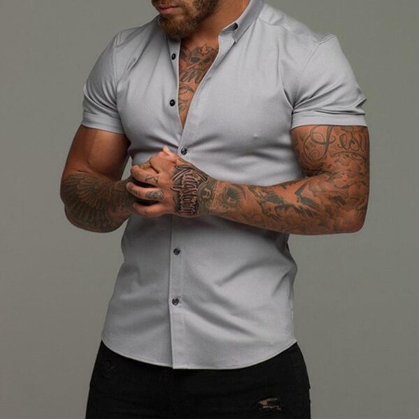 Muscle Men's Fitness Shirt Short Sleeve - Image 3