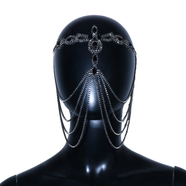 Exaggerated Rhinestone Black Mask Hair Accessories - Image 5