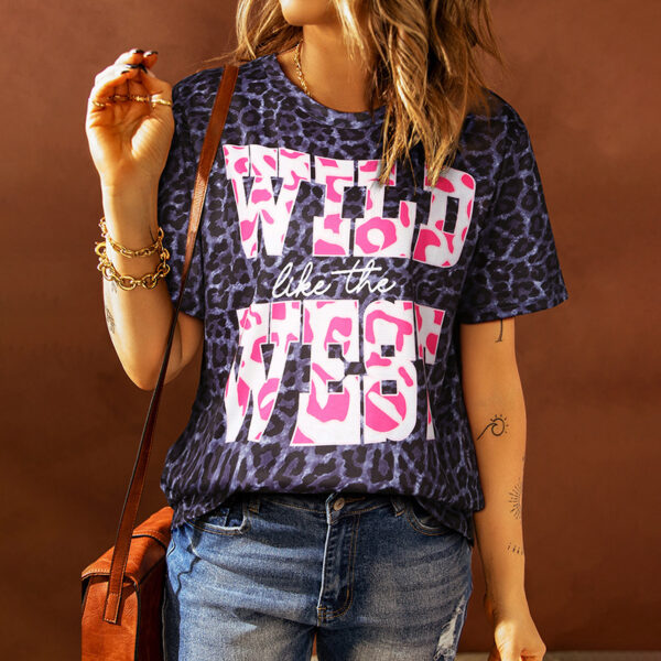 Women's Round Neck Leopard Print Pullover Simple Style - Image 6
