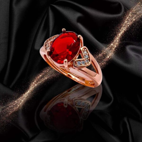 Women's Korean-style Red Tourmaline Colored Gemstone Pendant Necklace - Image 4