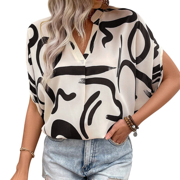 Summer Loose Printed Shirt For Women - Image 3
