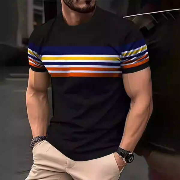 3D Printing Crafts Inner Wear Outer Wear Loose Striped Short Sleeve - Image 6