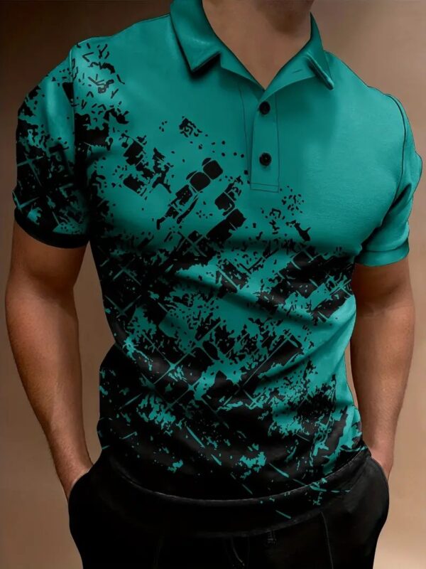 Men's Print Breathable Fashion Polo Shirt Top - Image 2