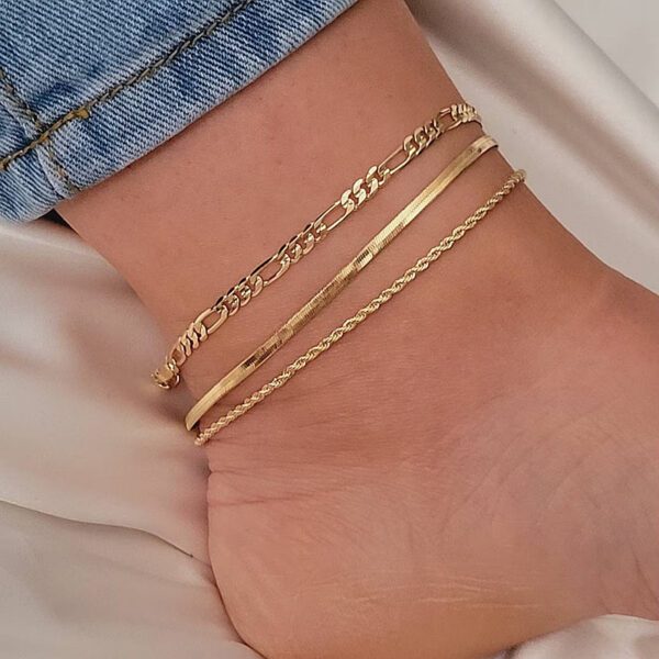 European And American Stylish Women's Simple Personality Multi-layer Anklet Suit - Image 4