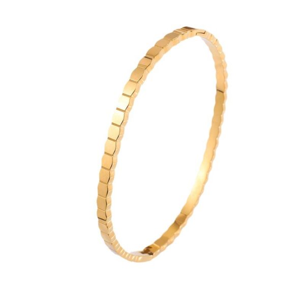 Irregular Honeycomb Fashion Minimalist Titanium Steel Bracelet - Image 3
