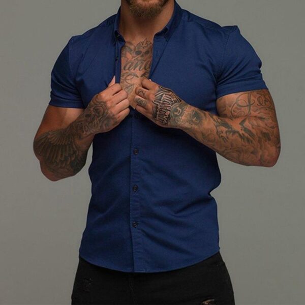 Muscle Men's Fitness Shirt Short Sleeve - Image 6