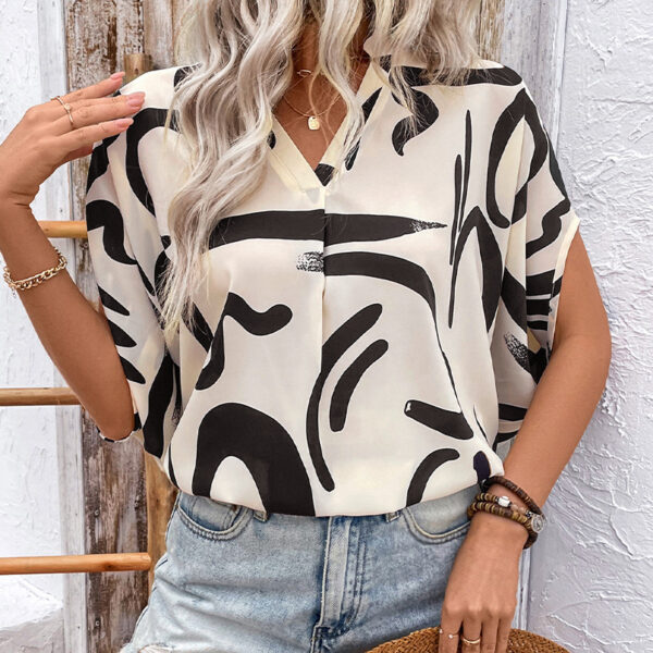 Summer Loose Printed Shirt For Women - Image 2