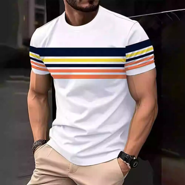 3D Printing Crafts Inner Wear Outer Wear Loose Striped Short Sleeve - Image 5